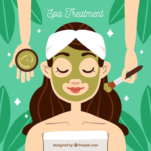 Free vector background of woman getting spa treatment