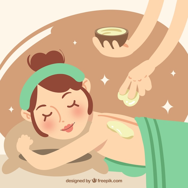 Background of woman getting spa treatment