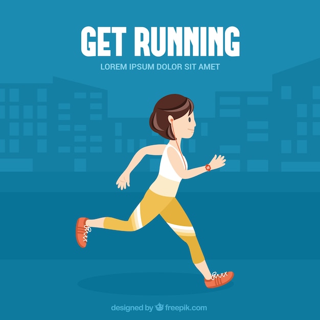 Background of woman running