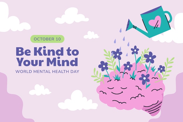 Free vector background for world mental health day awareness