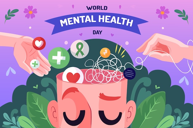 Free vector background for world mental health day awareness