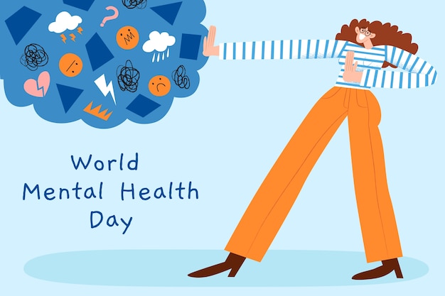 Free vector background for world mental health day awareness