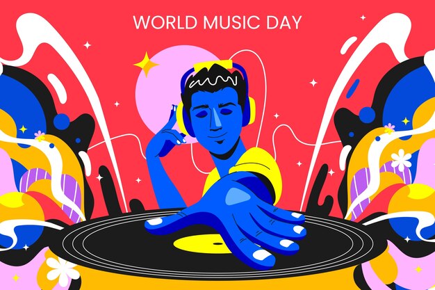 Background for world music day celebration