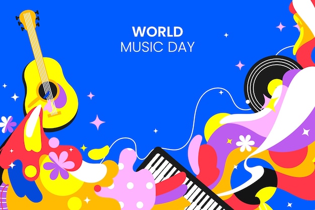 世界音楽の日のお祝いの背景