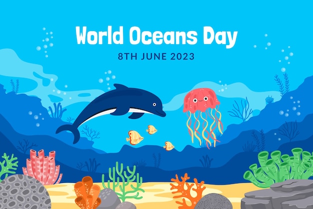 Background for world oceans day celebration