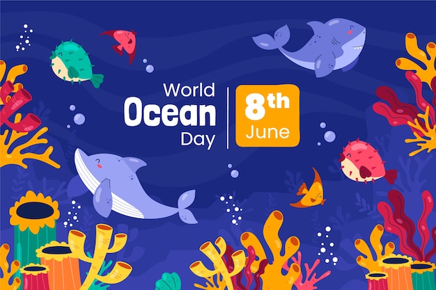 Background for world oceans day celebration