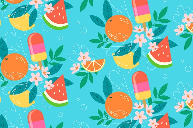 Background for zoom with summer pattern
