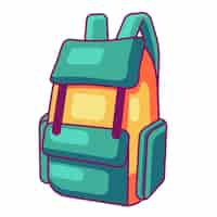 Free vector backpack icon flat illustration