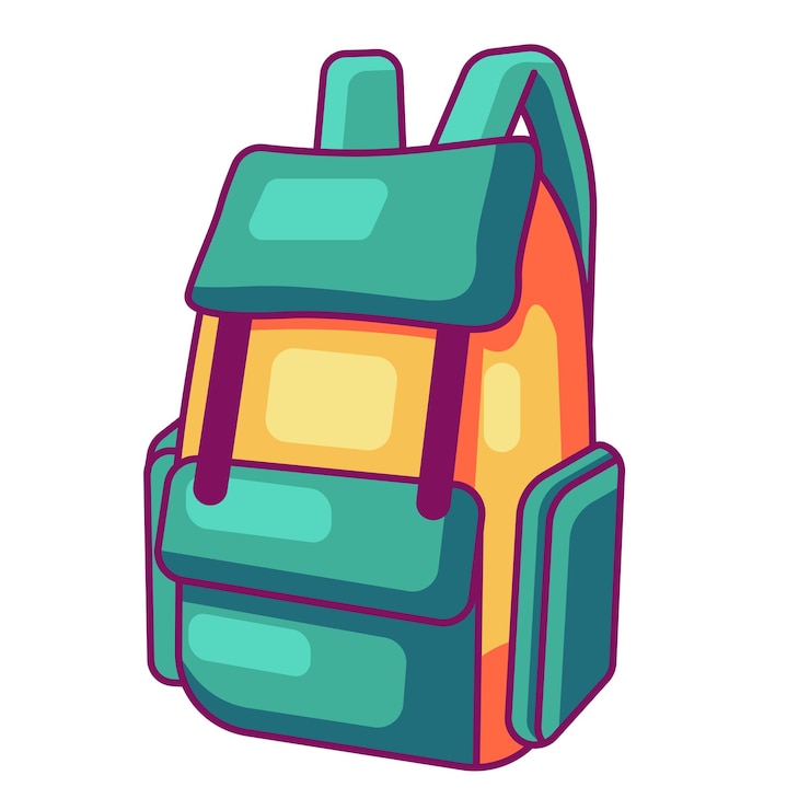 Free Vector backpack icon flat illustration
