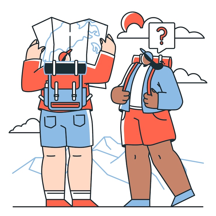 Free Vector backpackers concept illustration