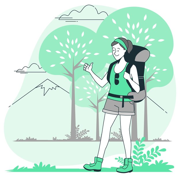 Backpackers concept illustration