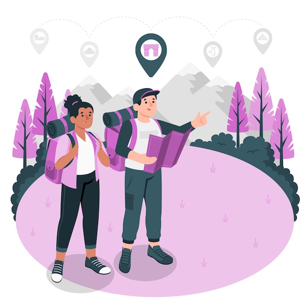 Free vector backpackers concept illustration