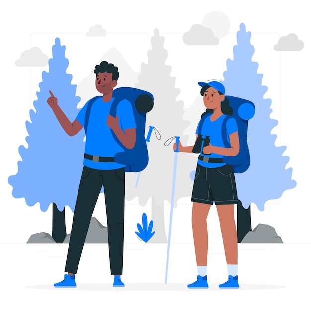 Free vector backpackers  concept illustration