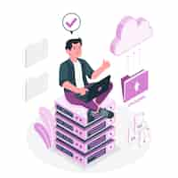 Vettore gratuito illustrazione del concetto di backup