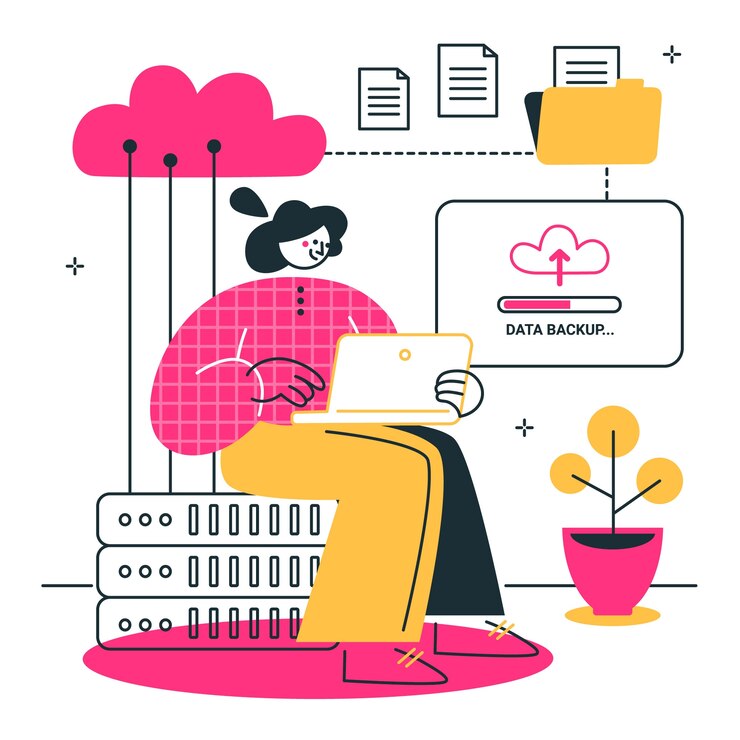 Free Vector backup  concept illustration