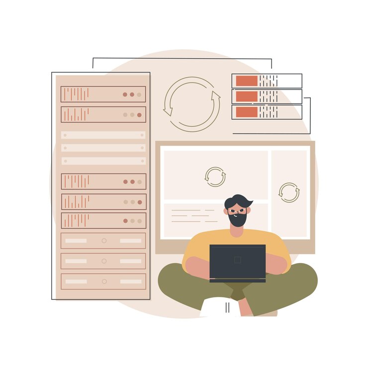 Free Vector backup server concept illustration