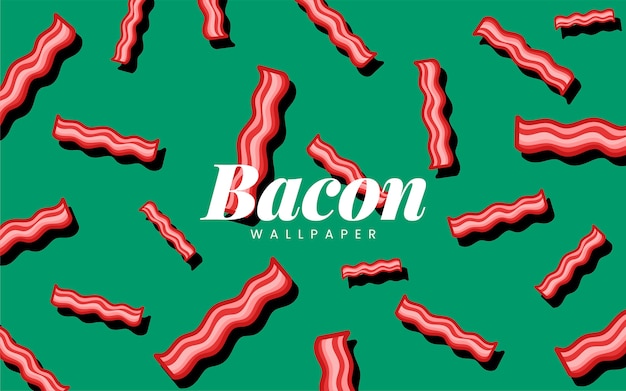 Bacon pattern food wallpaper illustration