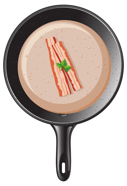 Бесплатное векторное изображение Суп с беконом на сковороде