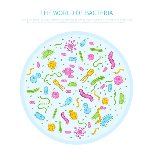 Vettore gratuito illustrazione di concetto di batteri