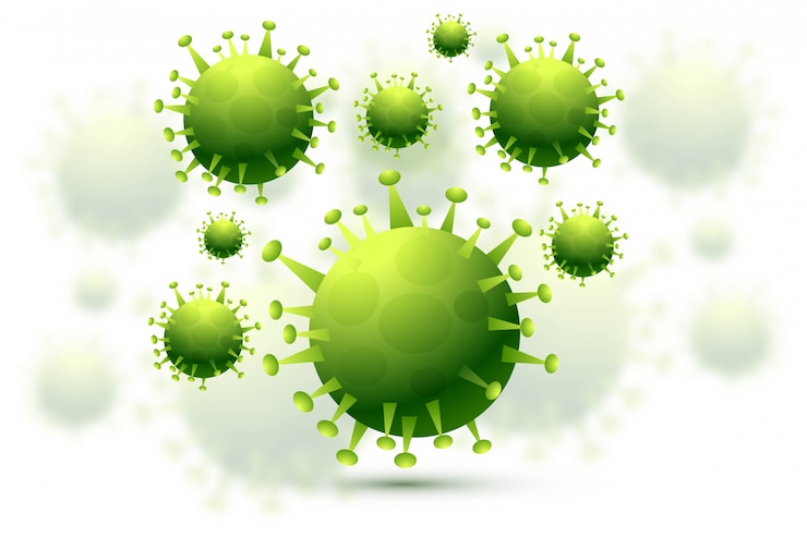 Free Vector bacteria or coronavirus infection flu background