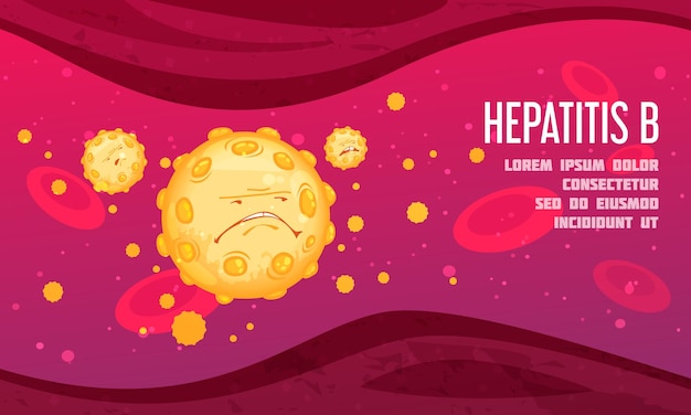 Free vector bacteria and virus background with hepatitis microbes symbols flat vector illustration