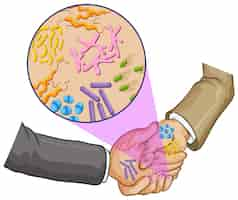 Free vector bacteria when shaking hands