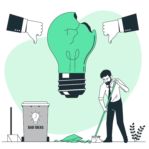 Free vector bad idea concept illustration