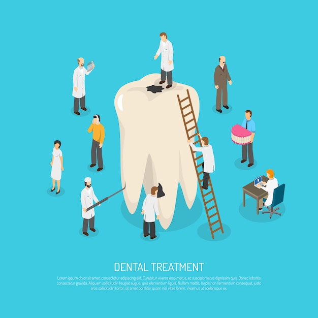 Illustrazione di trattamento del dente cattivo