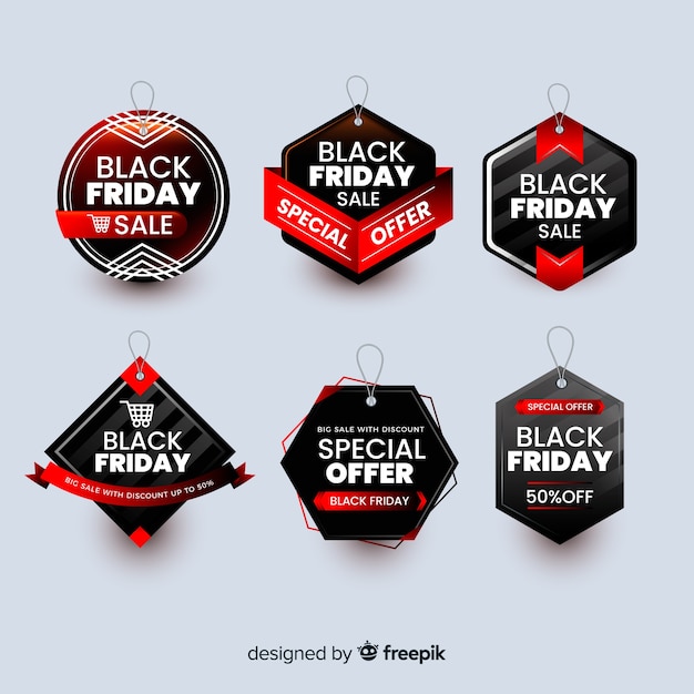Free vector badge collection black friday banner
