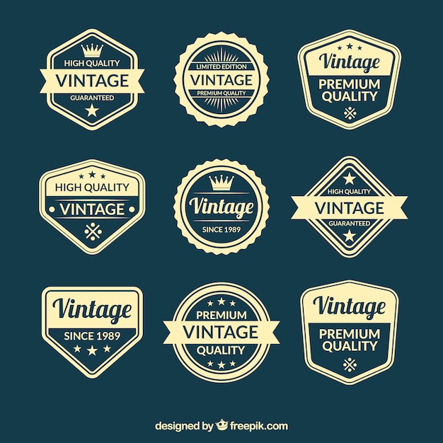 Vettore gratuito collezione di badge con stile vintage