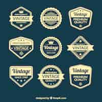 Free vector badge collection with vintage style