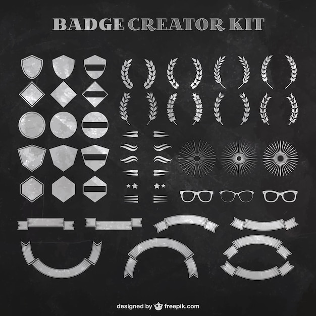 Free vector badge creator kit