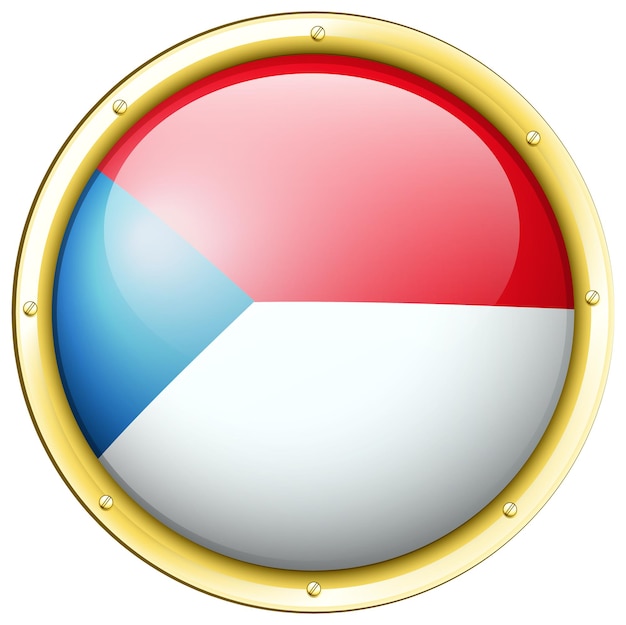 Free vector badge design for flag of czech republic