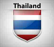 無料ベクター タイの旗のバッジデザイン