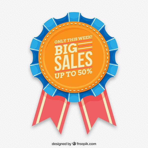 Free vector badge of flat design sales