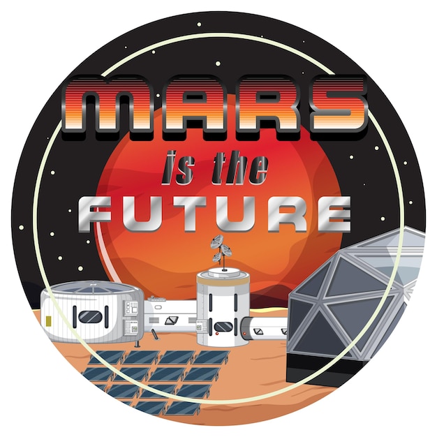 Vettore gratuito badge of mars è il logo del futuro