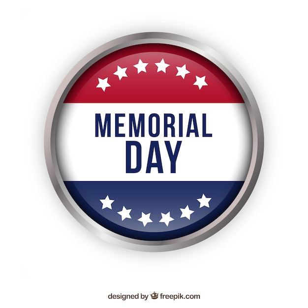 Free vector badge of memorial day