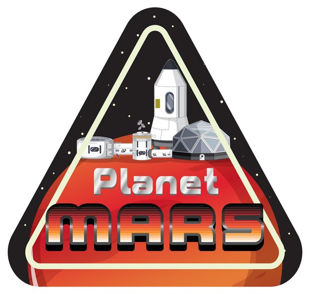 Free vector badge of planet mars logo