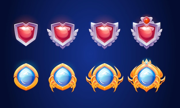 Free vector badge with diamond for game ui level rank