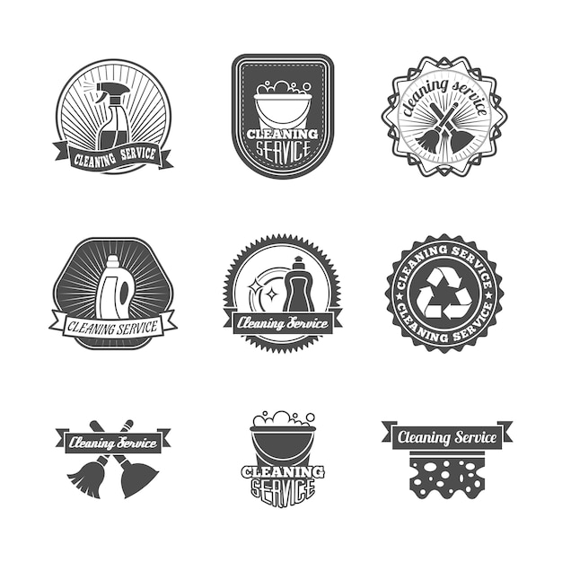 Badges about cleaning