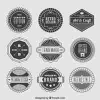 Free vector badges collection in retro style