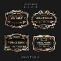 Free vector badges collection in vintage style