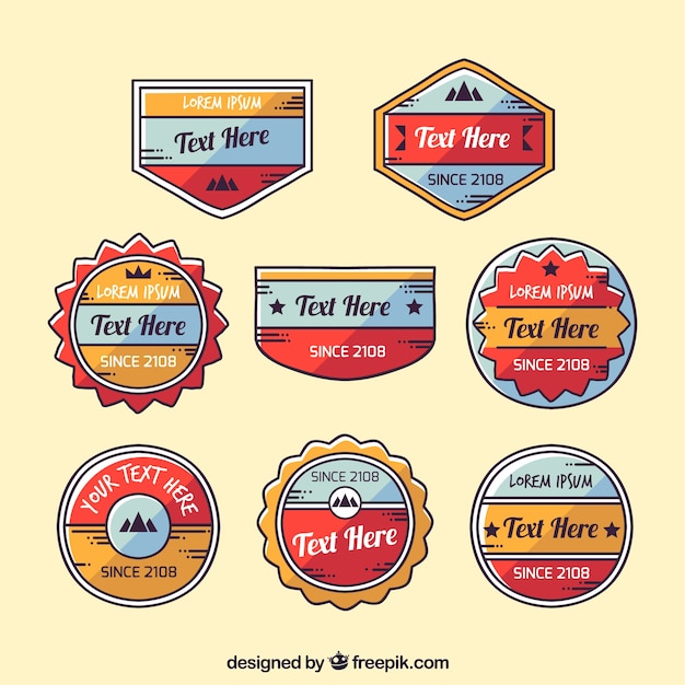 Free vector badges collection in vintage style