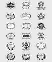 Free vector badges, stickers premium quality isolated on white