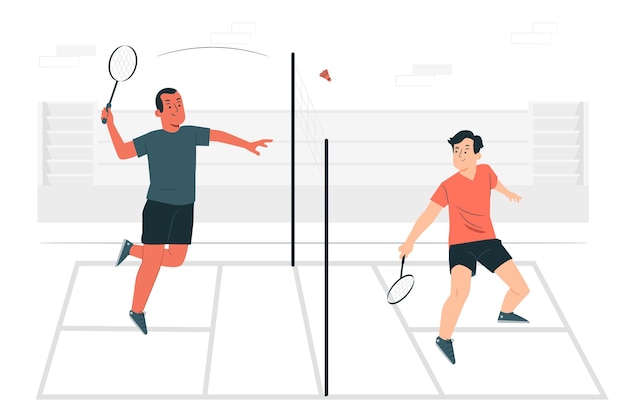 Free vector badminton concept illustration