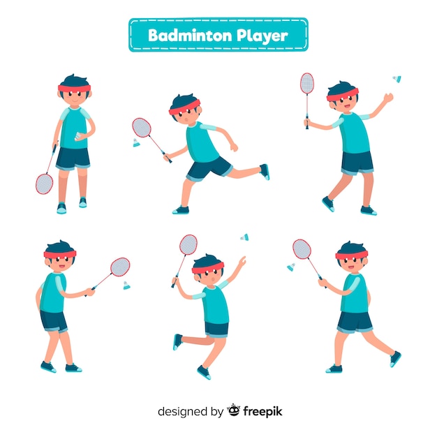 Free vector badminton player collection