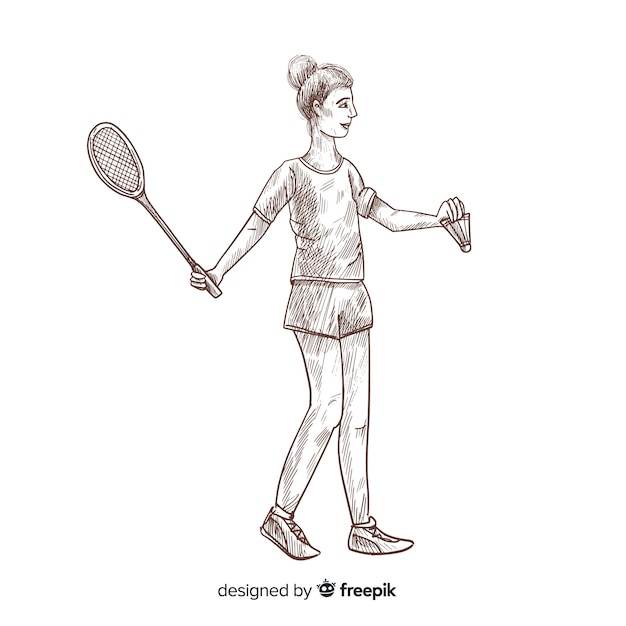 Free vector badminton player