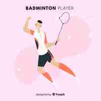 Vettore gratuito giocatore di badminton