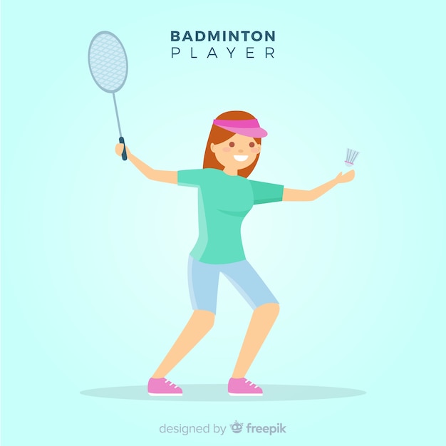 Vettore gratuito giocatore di badminton