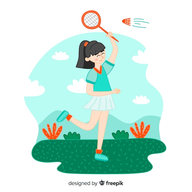 Free vector badminton player